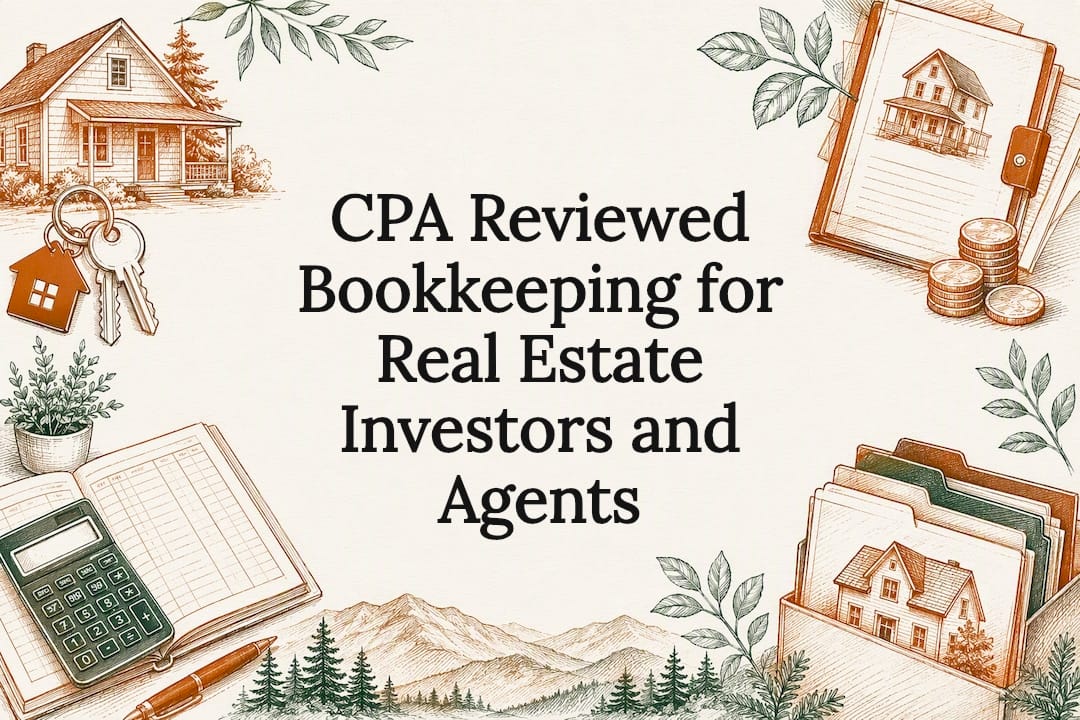 CPA reviewed real estate bookkeeping title card